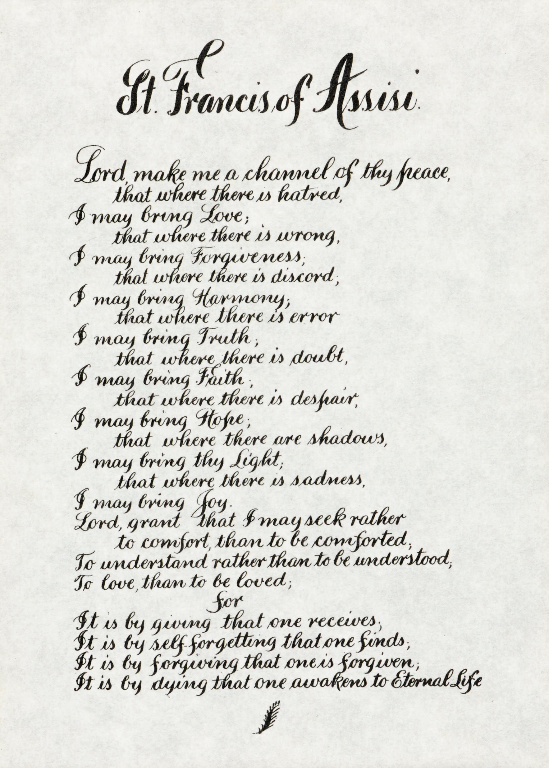 ST. FRANCIS OF ASSISI POEM CARRIED ON APOLLO 15 BY JAMES IRWIN ...