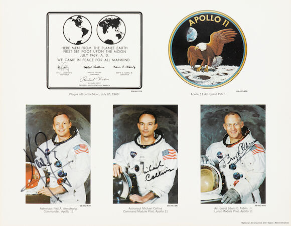 Bonhams : APOLLO 11. SIGNED BY THE CREW.