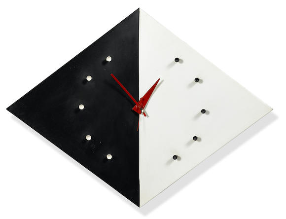 Bonhams : A George Nelson Associates enameled metal Kite wall clock ...