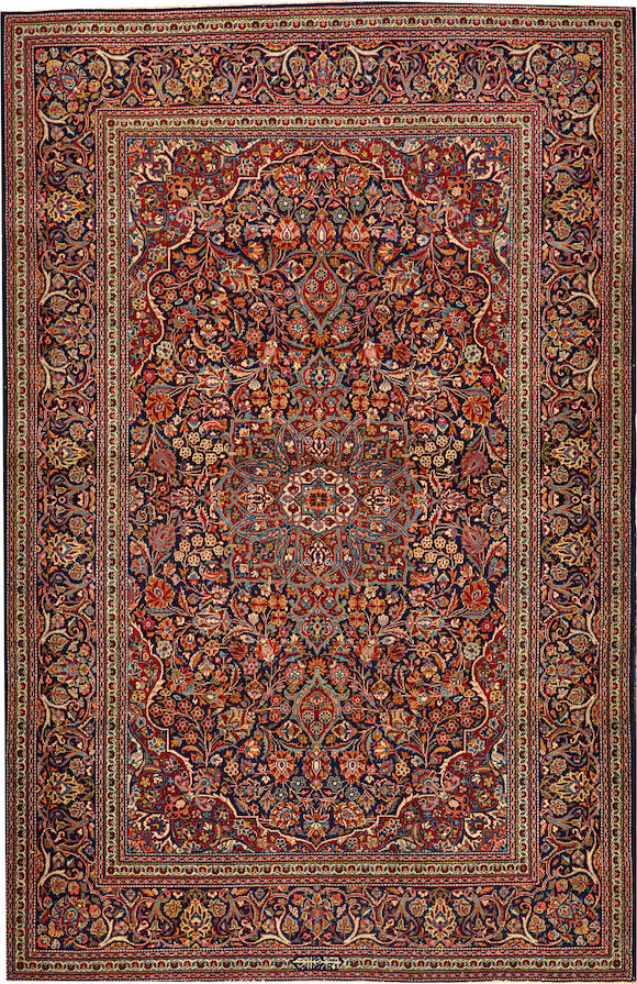 Bonhams A Kashan Rug Central Persia Size Approximately 4ft 6in X