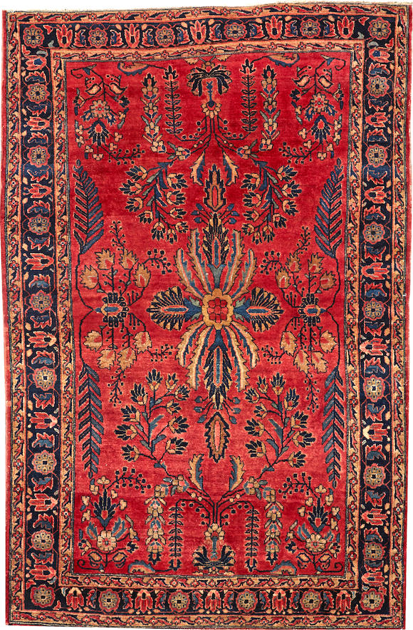 Bonhams A Mohajaron Sarouk Rug Central Persia Size Approximately 4ft 3in X 6ft 7in