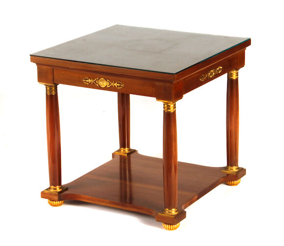 Bonhams : A pair of Empire style metal mounted mahogany tables late ...