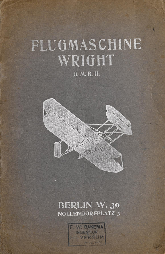 Bonhams AVIATIONWRIGHT BROTHERS. Flugmaschine Wright G.M.B.H. Berlin