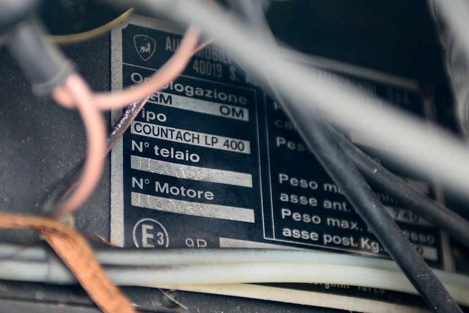 <i>Single owner since 1978, fewer than 16,500km from new</i><br /><b>1975 Lamborghini Countach LP400 'Periscopica'  </b><br />Chassis no. 1120066 <br />Engine no. 1120070