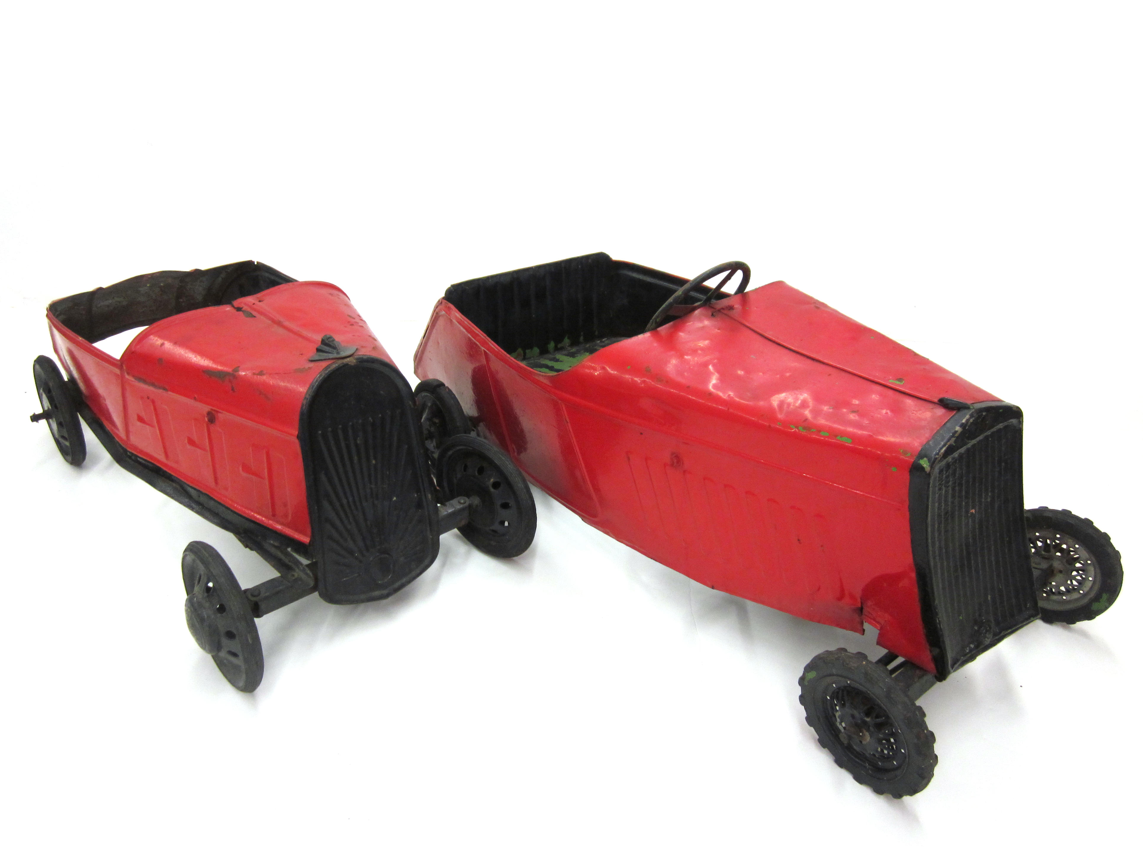 Bonhams Cars : Two 1930s-era French pressed steel pedal cars,