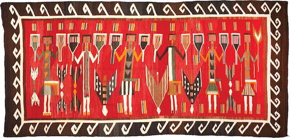 Yei Rug Red Bonhams : A large Navajo Yei rug