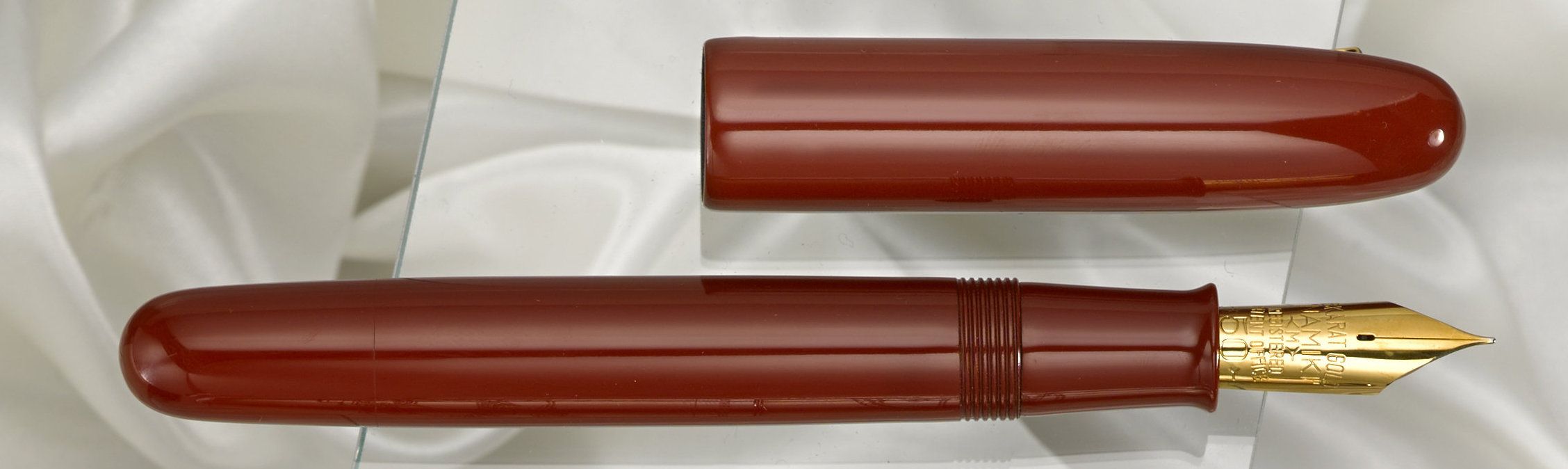 NAMIKI: Red Urushi Emperor Fountain Pen - auctions & price archive