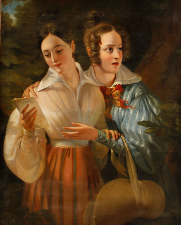 Bonhams : German School, 19th Century The love letter 39 x 31 1/2in