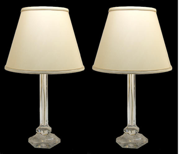 Bonhams A Pair Of Neoclassical Style Cut Glass Table Lamps Mid 20th Century