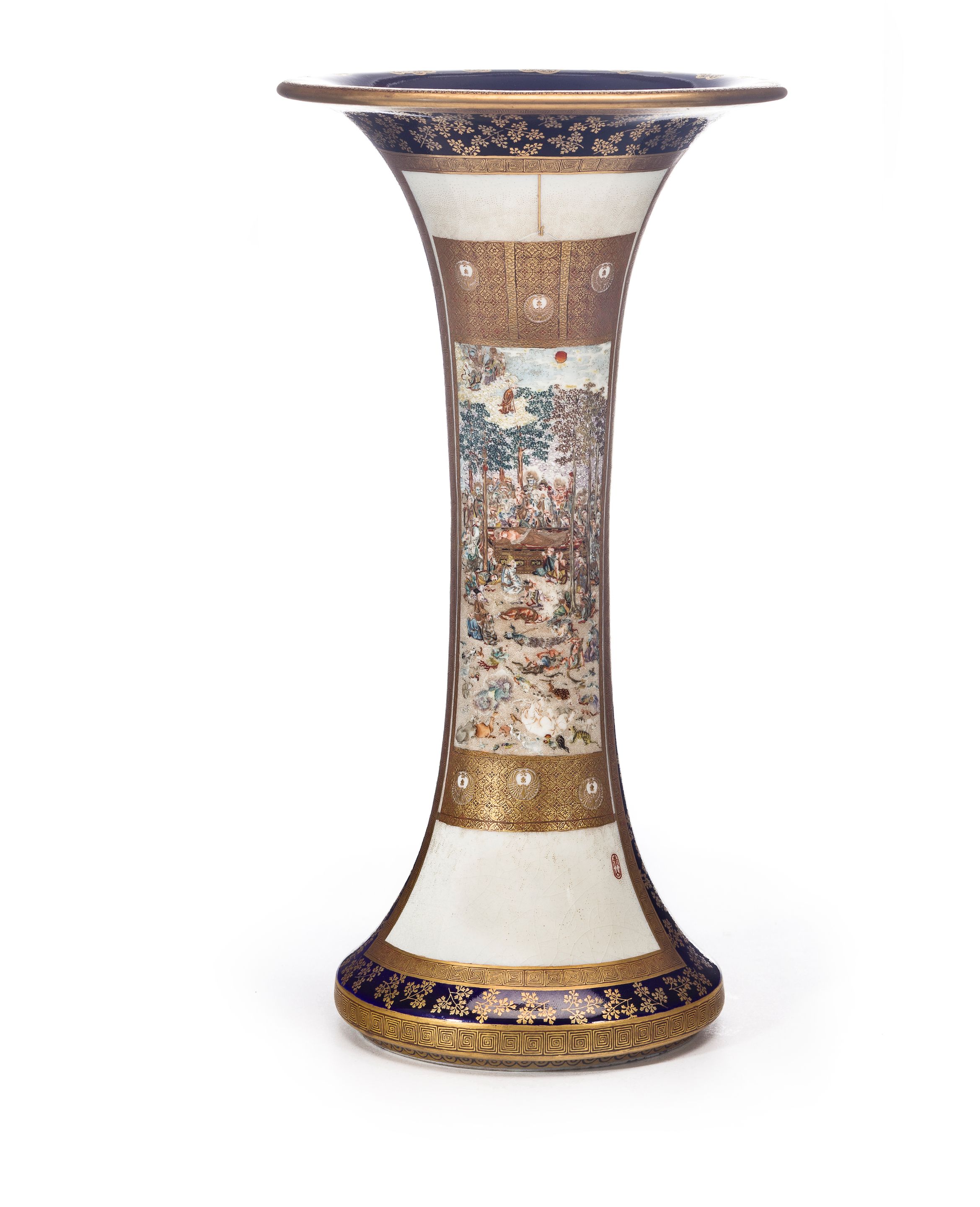 Bonhams A tall and fine Satsuma vase By Sozan for the Kinkozan studio