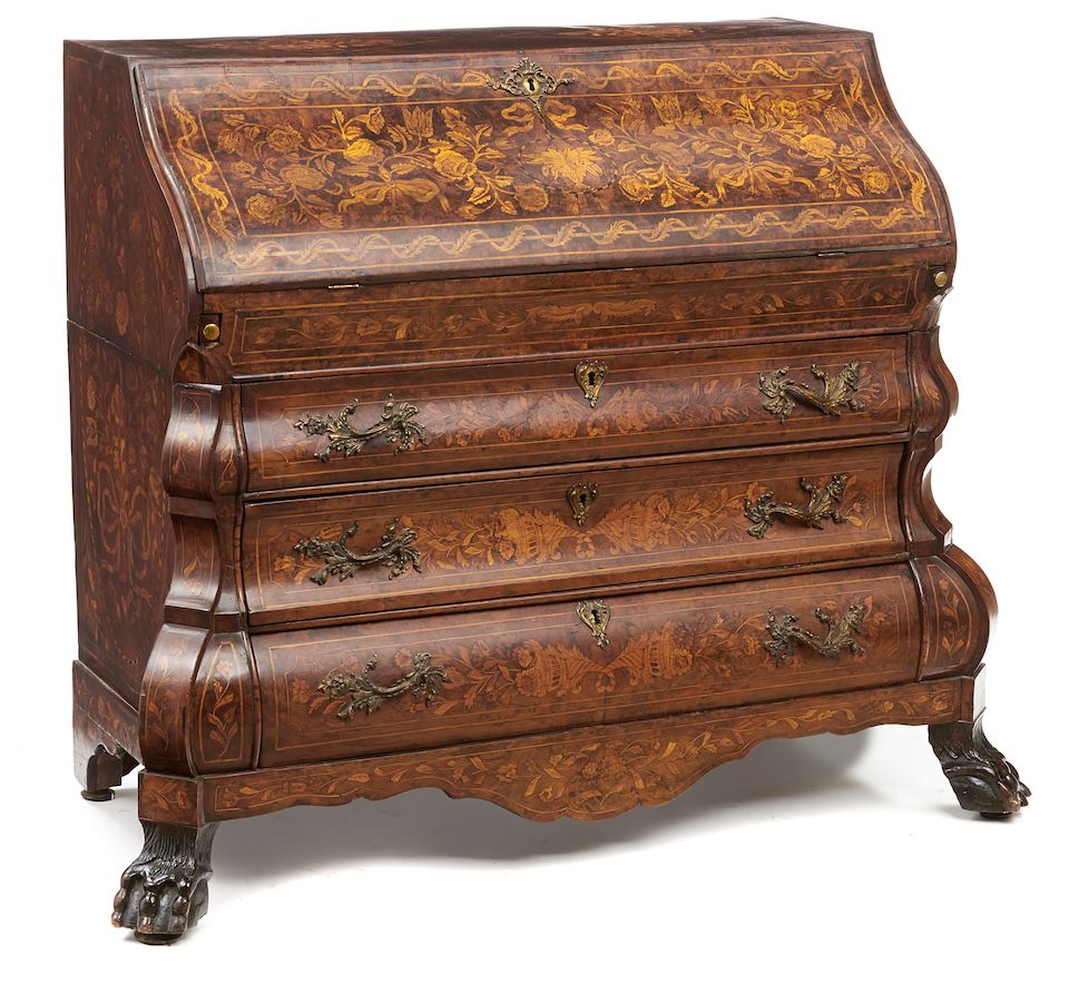 Bonhams A Dutch marquetry inlaid walnut desk late 18th century