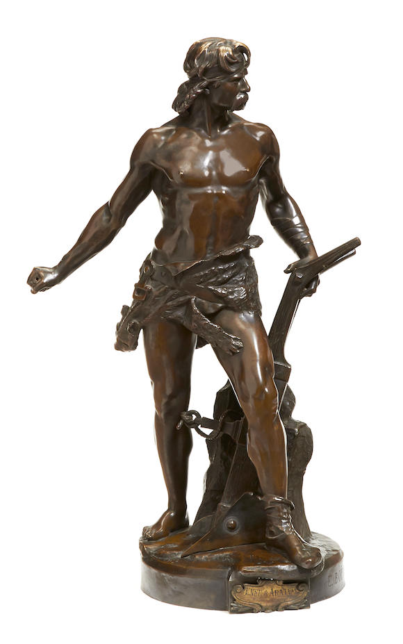 Bonhams : A French patinated bronze figure Ense & Aratro after a model ...