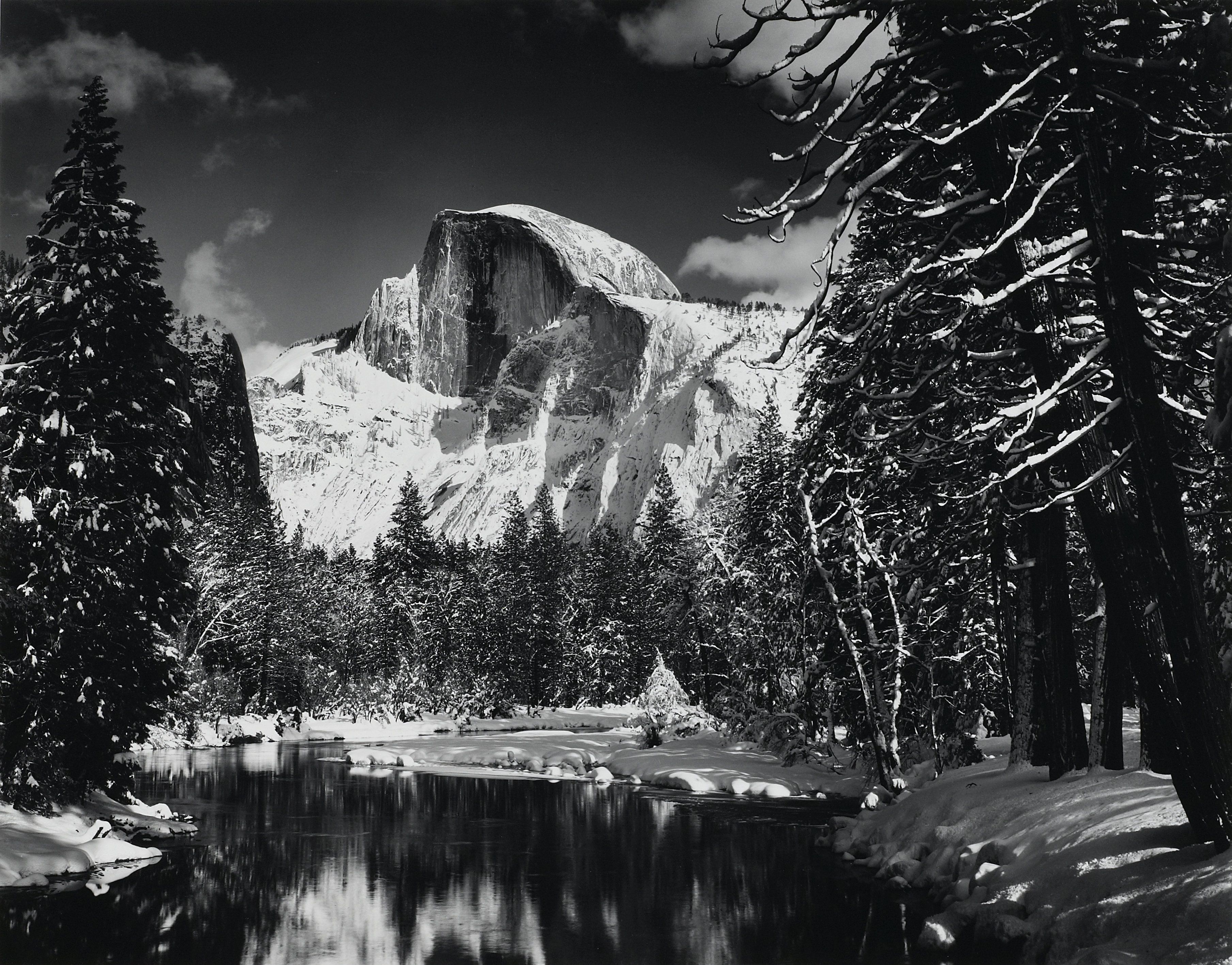 Half Dome, Merced River, Winter, Yosemite Valley