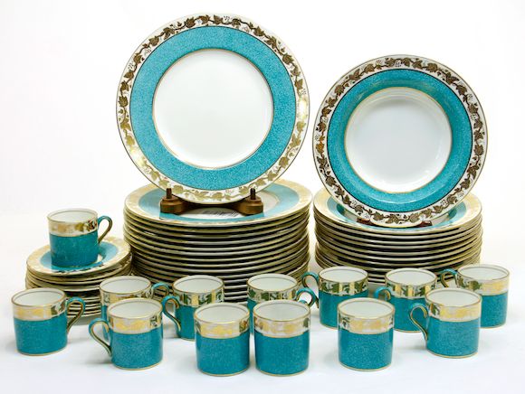 Bonhams A Wedgwood bone china partial dinner service decorated