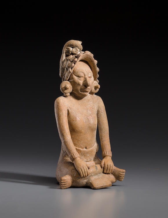 Bonhams : Maya Seated Dignitary, Jaina, Late Classic, ca. A.D. 550-950