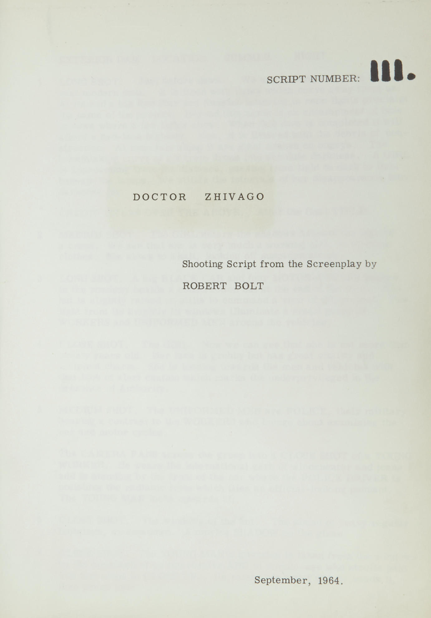 doctor zhivago script pdf