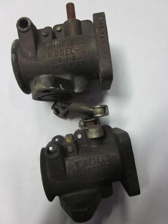 Bonhams A box of Winfield carburetors,