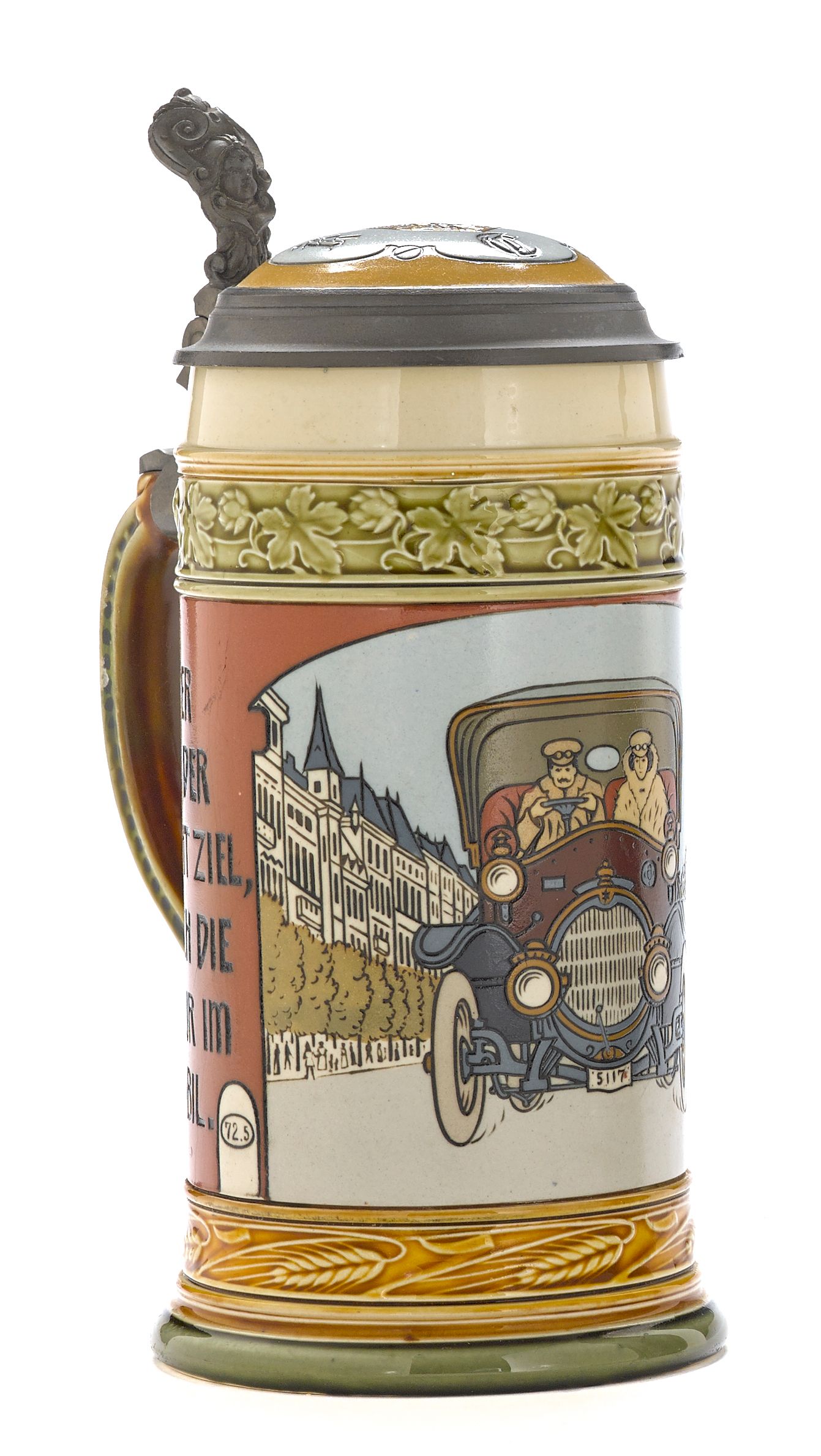 Bonhams Cars : An early A.D.A.C beer stein, German, circa 1909,