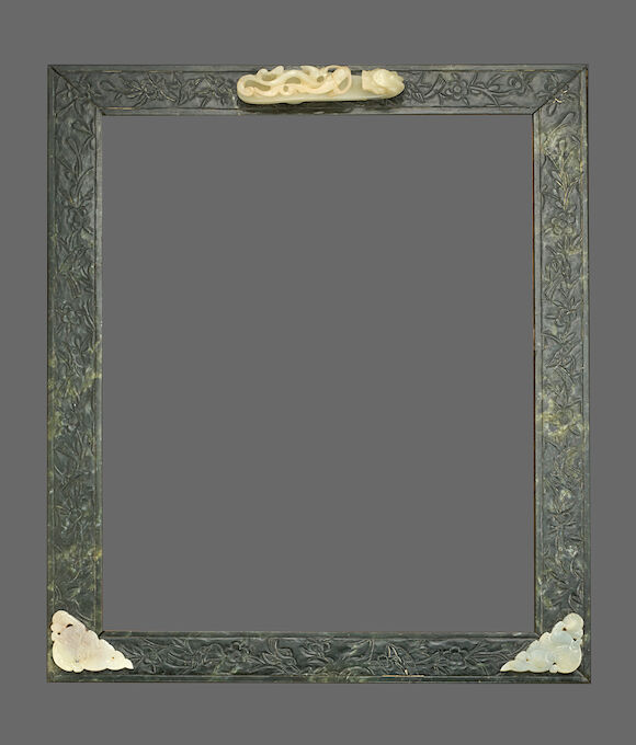Bonhams : A jade mounted picture frame