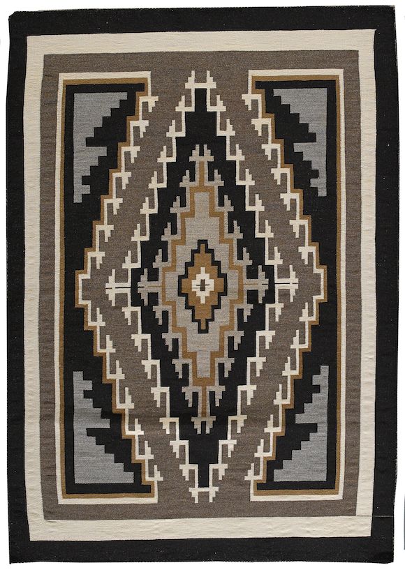 Bonhams A Navajo Two Grey Hills tapestry