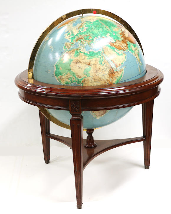 Bonhams : An American 24-inch Cartocraft globe in wood stand Denoyer ...