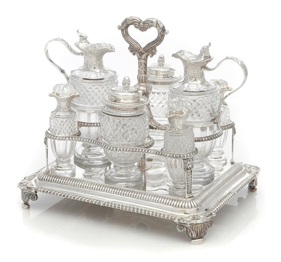 Bonhams : An assembled George III/IV sterling silver and cut-glass ...