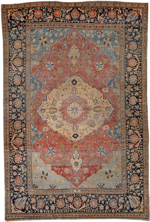 Bonhams A Mohtasham Kashan Rug Central Persia Size Approximately 4ft 4in X 6ft 8in