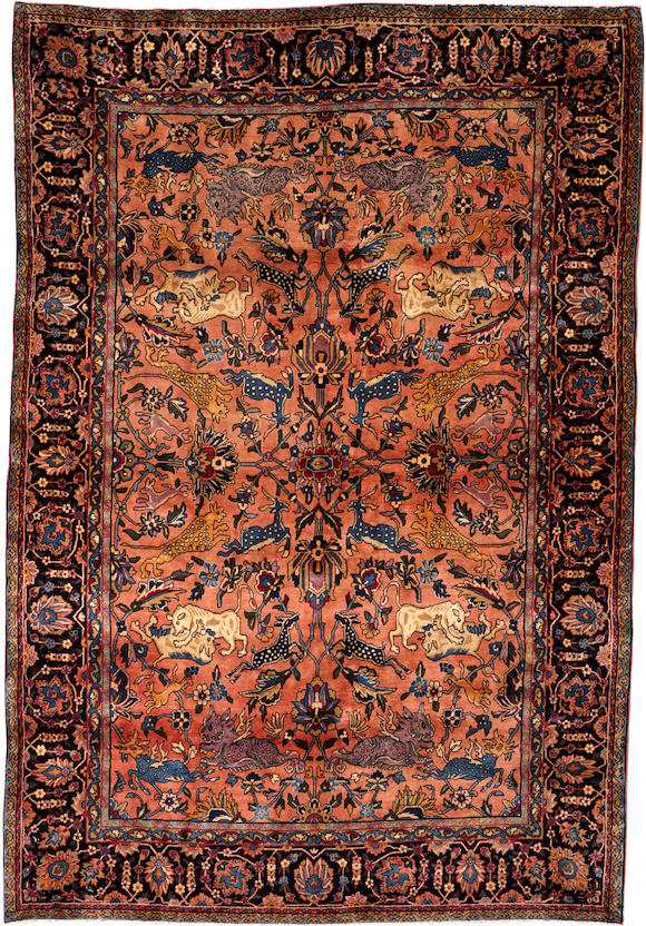 Bonhams A Kashan Rug Central Persia Size Approximately 6ft X 8ft 9in