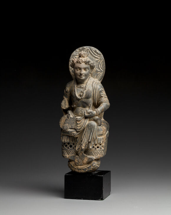Bonhams : A schist figure of a Bodhisattva Ancient region of Gandhara ...