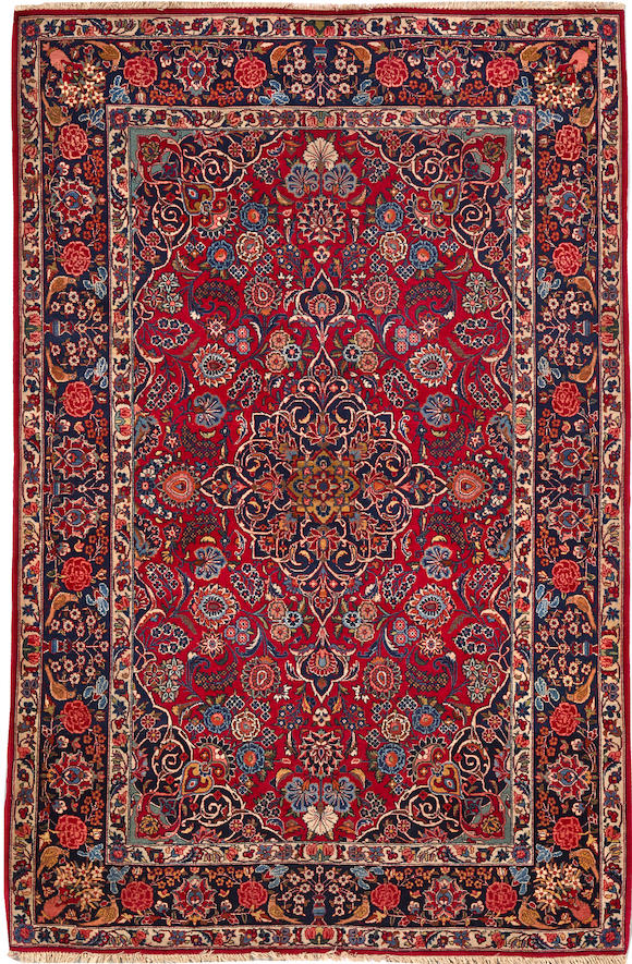 Bonhams A Kashan Rug Central Persia Size Approximately 4ft 6in X 7ft