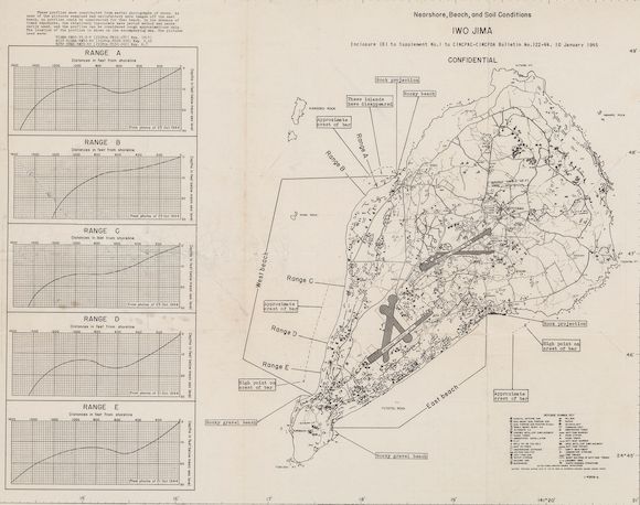 Bonhams : Iwo Jima Reconnaissance Maps, 1944-1945 Various sizes 3