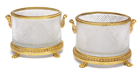 Bonhams : A pair of Neoclassical style gilt bronze mounted and cut ...