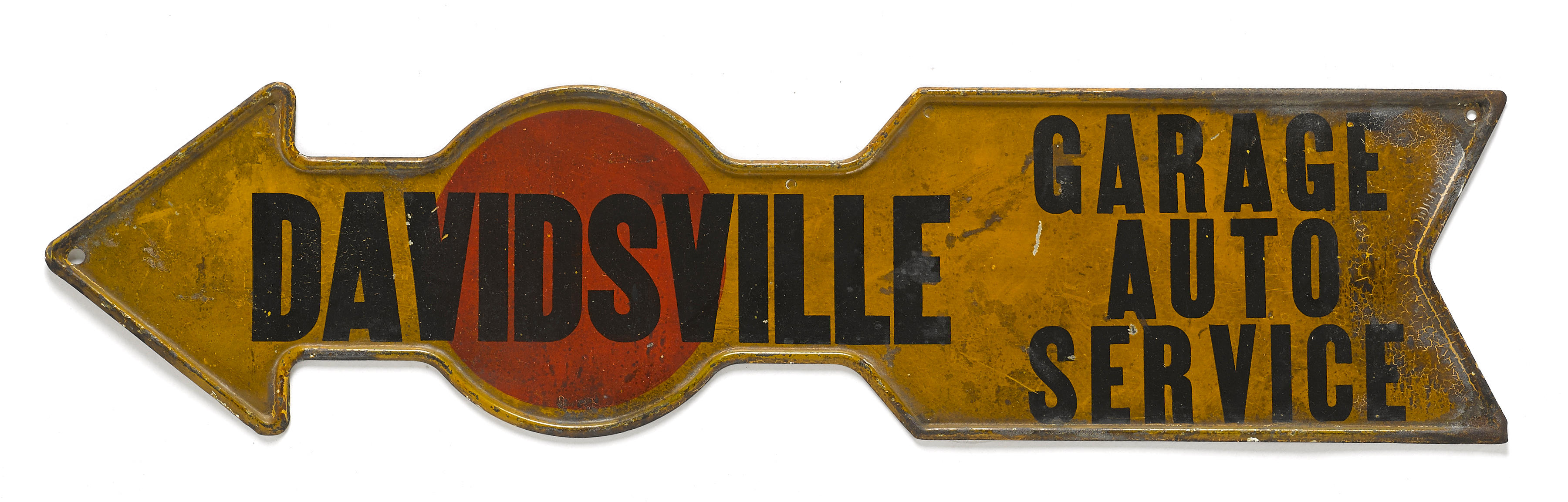 Bonhams Cars A Davidsville Garage Auto Service arrow sign, Length 19½