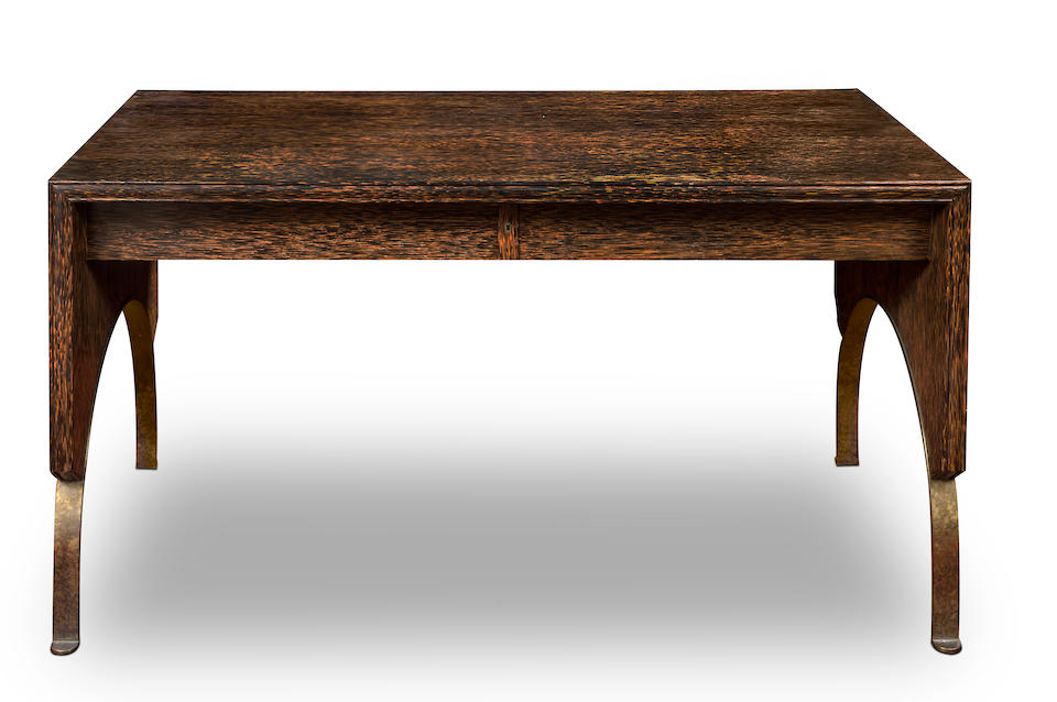 Bonhams A Eugene Printz palmwood and patinated iron desk circa 1930