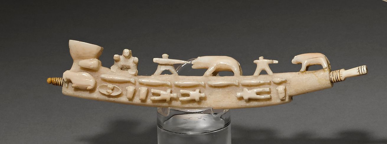 An Eskimo ivory pipe