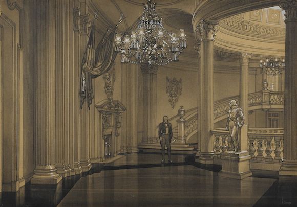 Bonhams : A Mario Larrinaga set design of Twelve Oaks for Gone with the ...