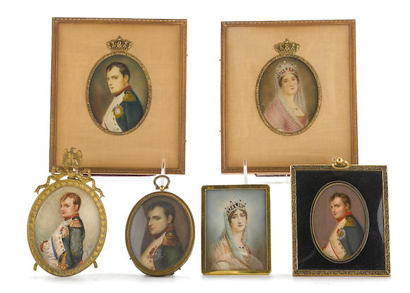 Bonhams : Six portrait miniatures of Napoléon and Joséphine first half ...