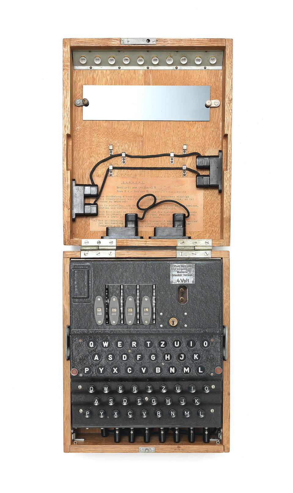 Bonhams A German Naval 4 Rotor Enigma Enciphering Machine M4 For U Boat Use Circa 1942 44