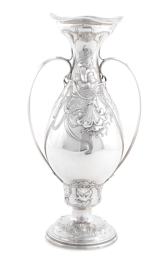 Bonhams : An American sterling silver Art Nouveau floral-decorated two ...