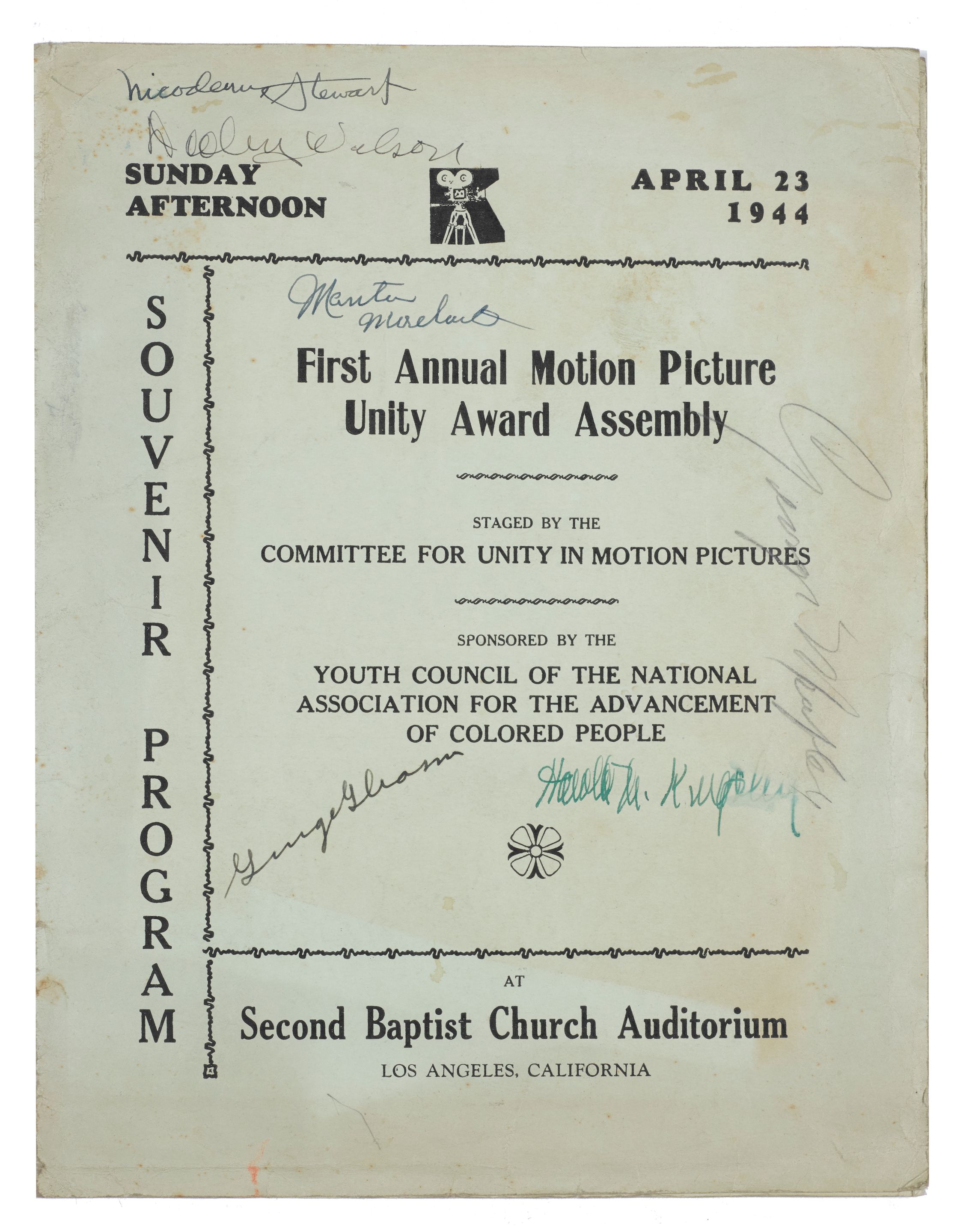 A signed program from the first Black Motion Picture Awards