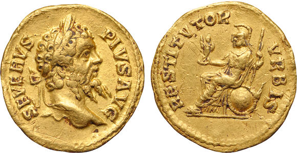 Bonhams : Roman Empire, Septimius Severus, AV Aureus, 193-211 A.D