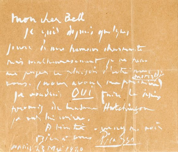 Picasso Letters Bonhams : PICASSO, PABLO. 1881-1973. Autograph Letter Signed (