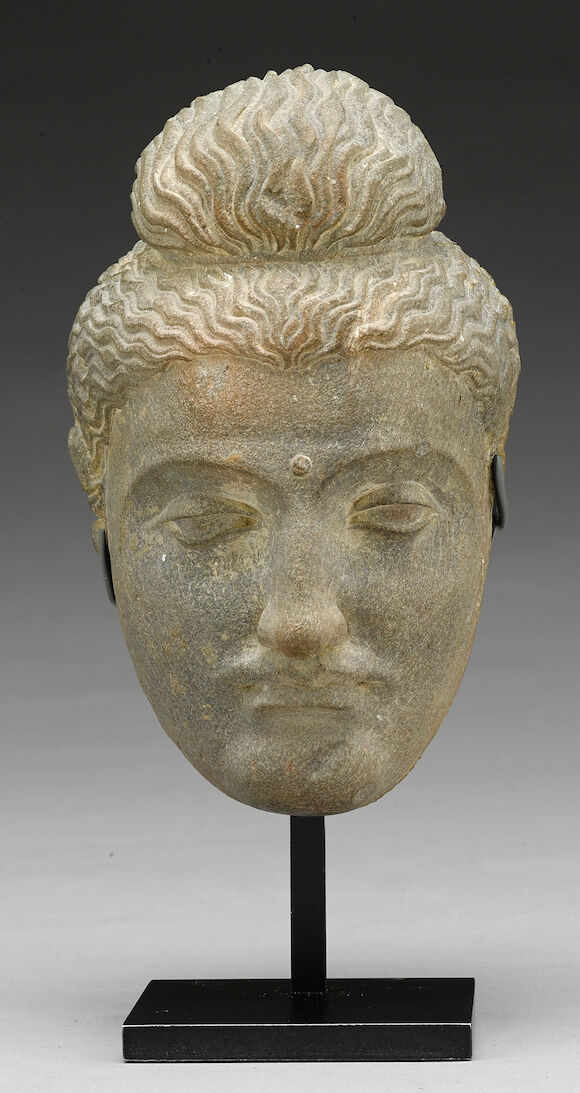 Bonhams : A schist head of Buddha Ancient region of Gandhara, 3rd/4th ...