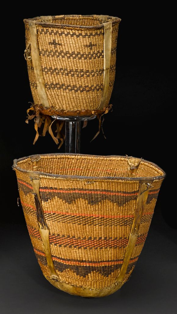 Bonhams Two Apache burden baskets