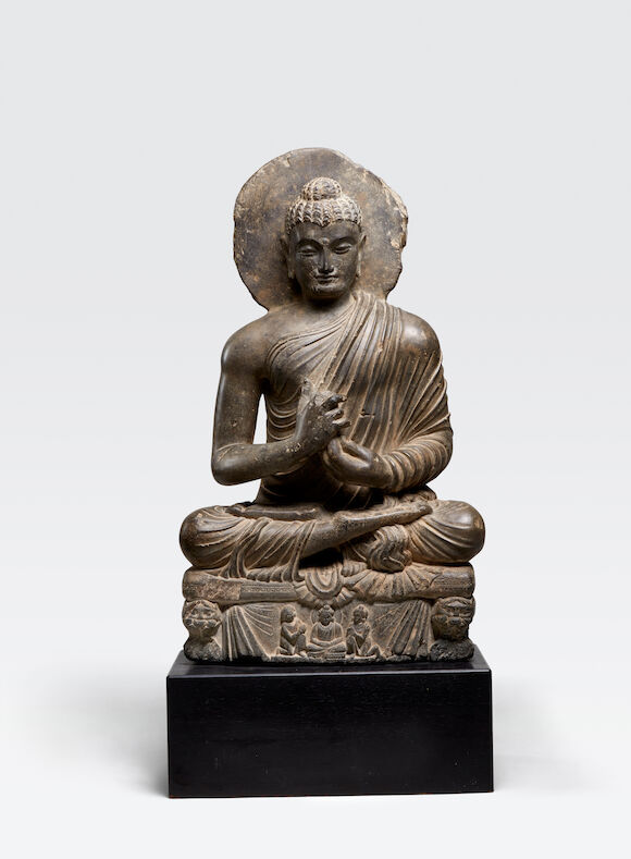 Bonhams : A schist figure of Buddha Ancient region of Gandhara, 3rd/4th ...