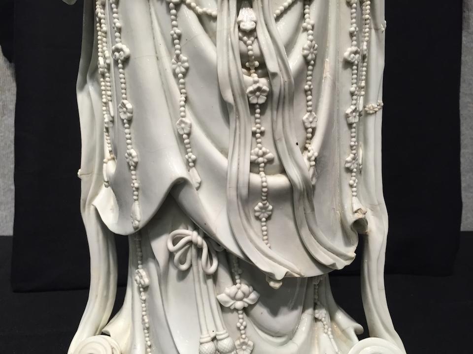 Bonhams : A large blanc de chine figure of Guanyin 19th/early 20th ...