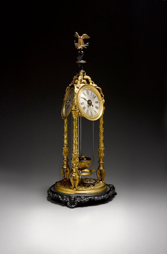 Bonhams : A rare gilt and patinated metal triple dial Tuerlingx patent ...