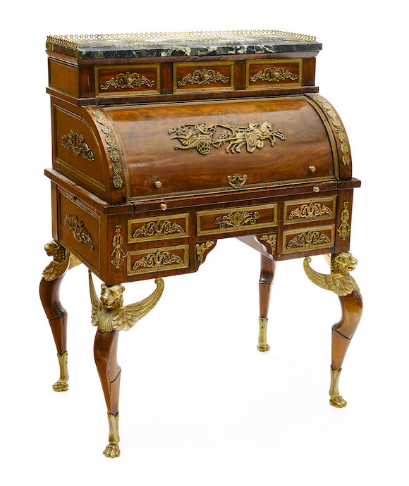 Bonhams : An Empire style gilt bronze mounted mahogany bureau à ...