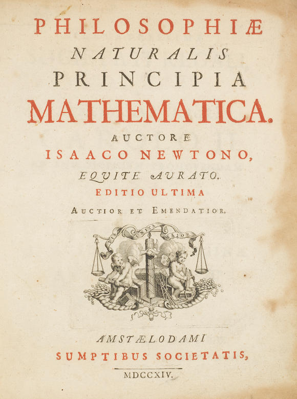Bonhams Newton Isaac 1643 1727 Philosophiae Naturalis Principia Mathematica Edition 2930