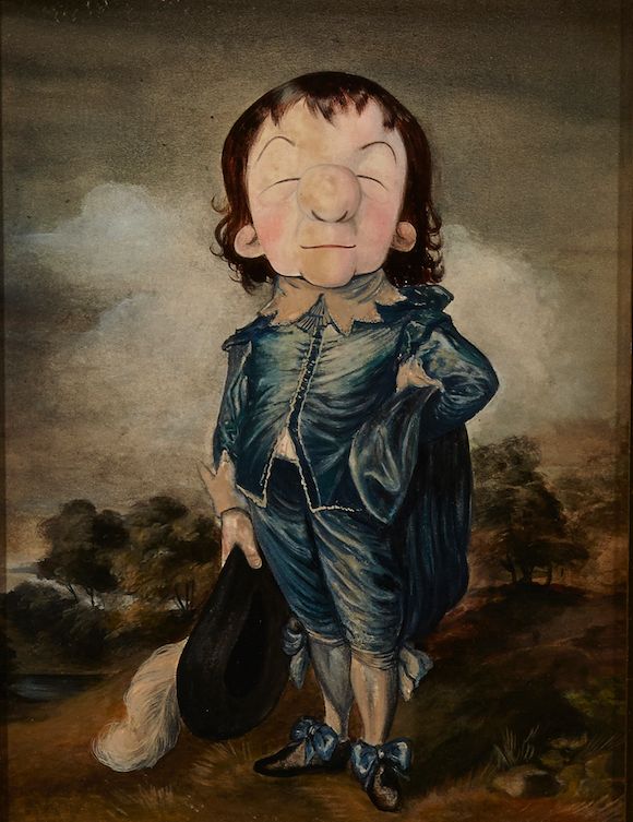 Bonhams : A painting of Mr. Magoo as Gainsborough's Blue Boy